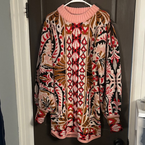 FARM Rio Vibrant Pink and Brown Knit Mini Dress - Picture 3 of 6